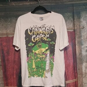 Cannabis Corpse Graphic T-Shirt - White and Green